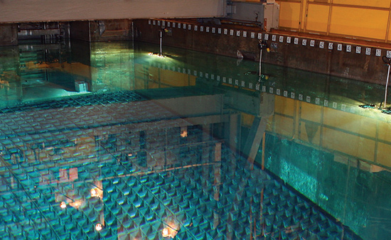 경수로형 원전 사용후핵연료 저장수조(습식) 사진