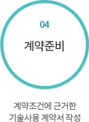 04 계약준비 : 계약조건에 근거한 기술사용 계약서 작성